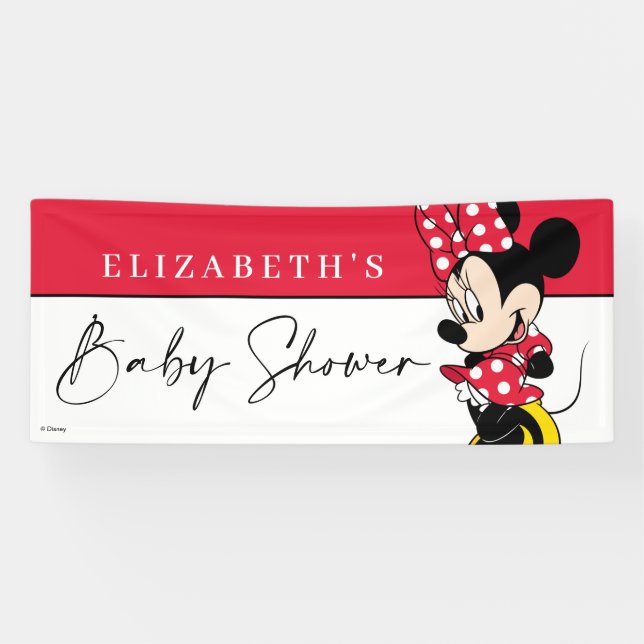 Simple Modern Minnie Mouse Baby Shower Banner (Horizontal)