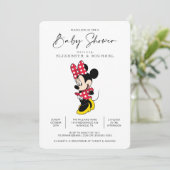 Simple Modern Minnie Mouse Baby Shower Invitation (Standing Front)