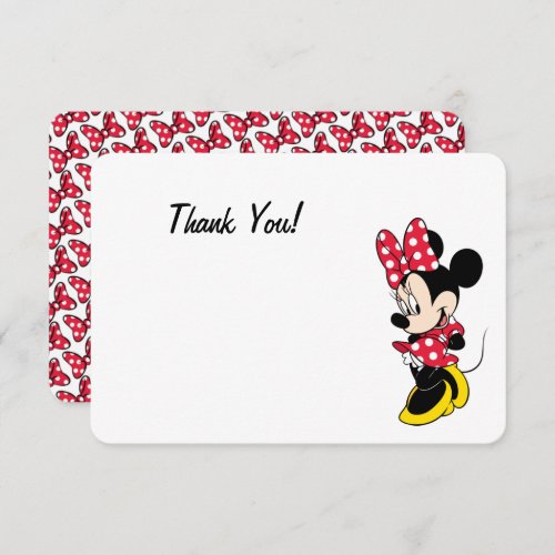 Simple Modern Minnie Mouse Birthday Thank You Invitation