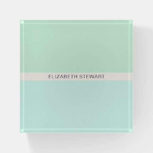 Simple Modern Mint Green and Aqua Paperweight