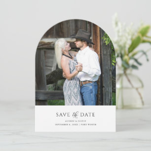 Simple Modern Mixed Fonts Arched Photo Save The Date