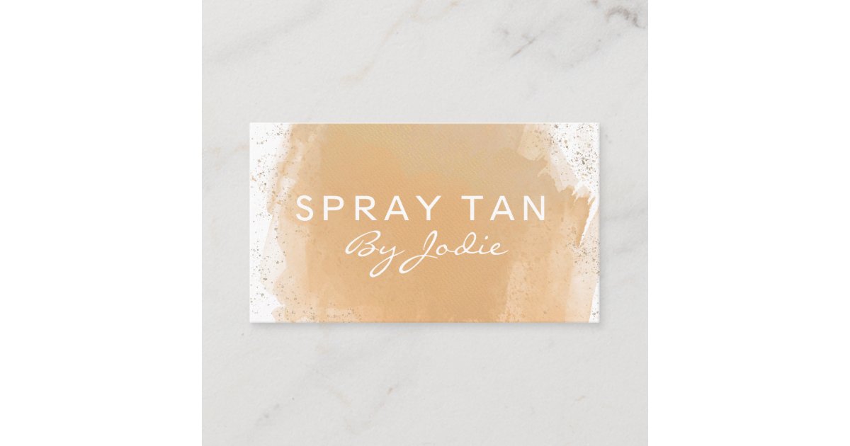 Simple Modern Mobile Spray Tan Business Card Zazzle gold-palms-spray-tanning-business-card-design-500-printed-spray-tan