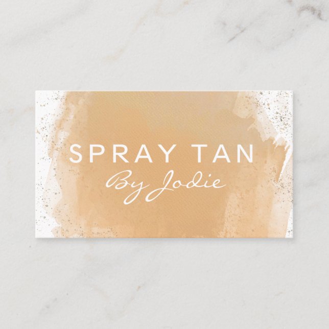 Simple Modern Mobile Spray Tan Business Card (Front)