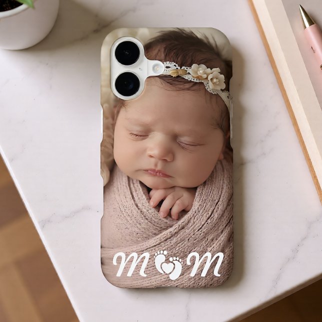 Simple Modern Mom Custom Photo  iPhone Case (Creator Uploaded)