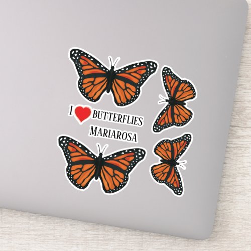 Simple Modern Monarch Butterflies Garden Insects Sticker
