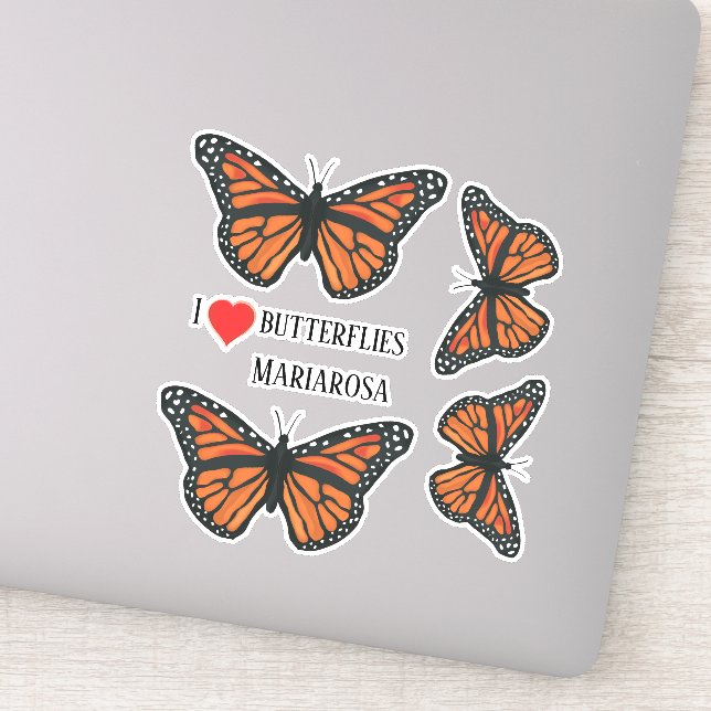 Simple Modern Monarch Butterflies Garden Insects Sticker (Detail)