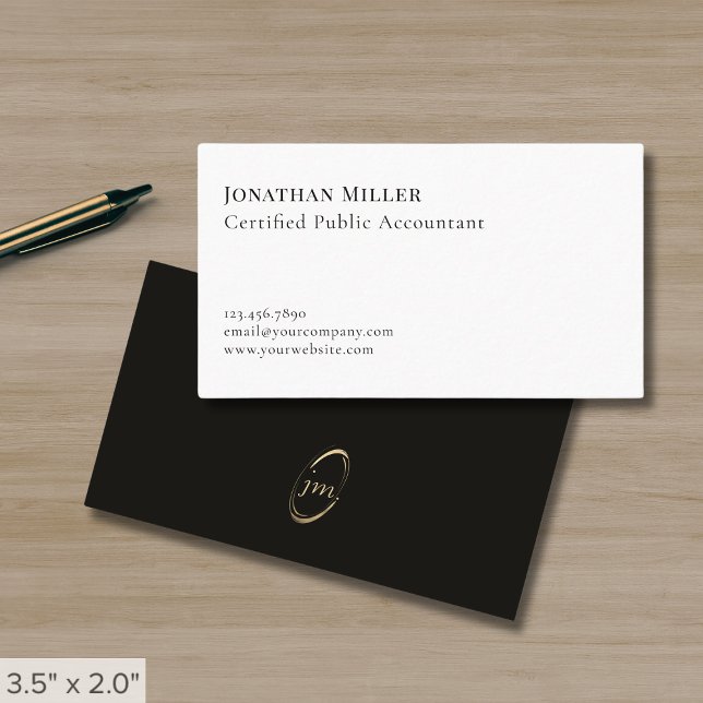 Simple Modern Monogram Business Card (Creator Uploaded)