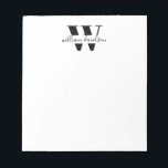 Simple Modern Monogram Business Professional Notepad<br><div class="desc">Simple Modern Monogram Business Professional Notepad</div>