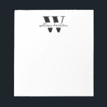 Simple Modern Monogram Business Professional Notepad<br><div class="desc">Simple Modern Monogram Business Professional Notepad</div>