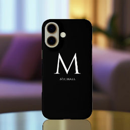 Simple Modern Monogram iPhone 16 Case