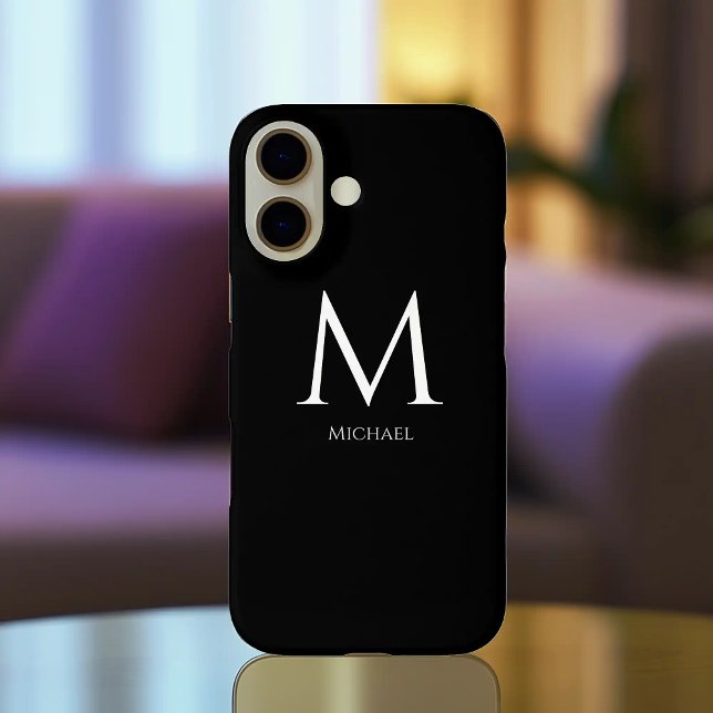 Simple Modern Monogram Case-Mate iPhone Case (Minimalist monogram Iphone 16 case)