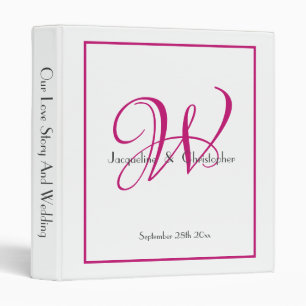Simple Modern Monogram Cool Chic Wedding Album  3 Ring Binder