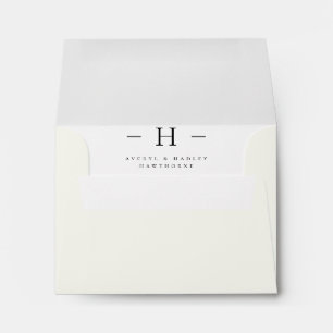 Simple Modern Monogram Couple Initial Ivory Envelope