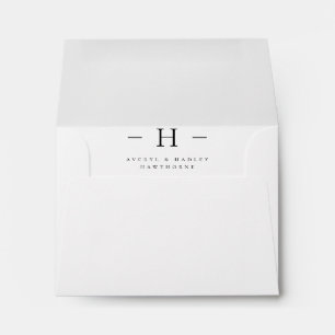 Simple Modern Monogram Couple Initial Stationery Envelope