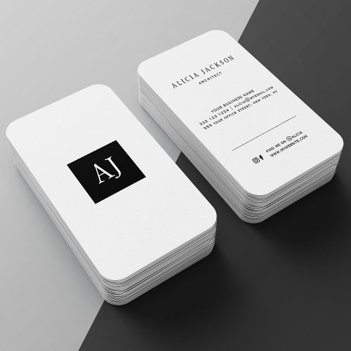 Simple modern monogram elegant business card