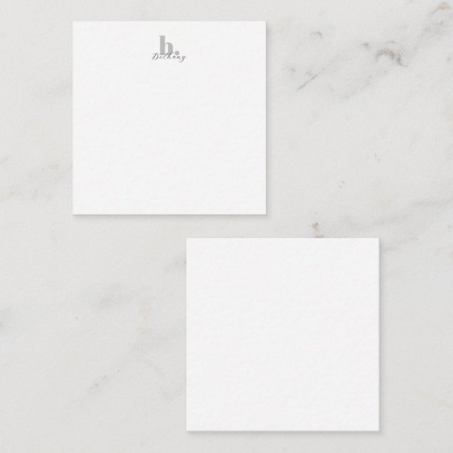 Simple Modern Monogram Elegant Script   Note Card (Front/Back)