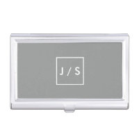 Simple Modern Monogram Grey Case For Business Cards