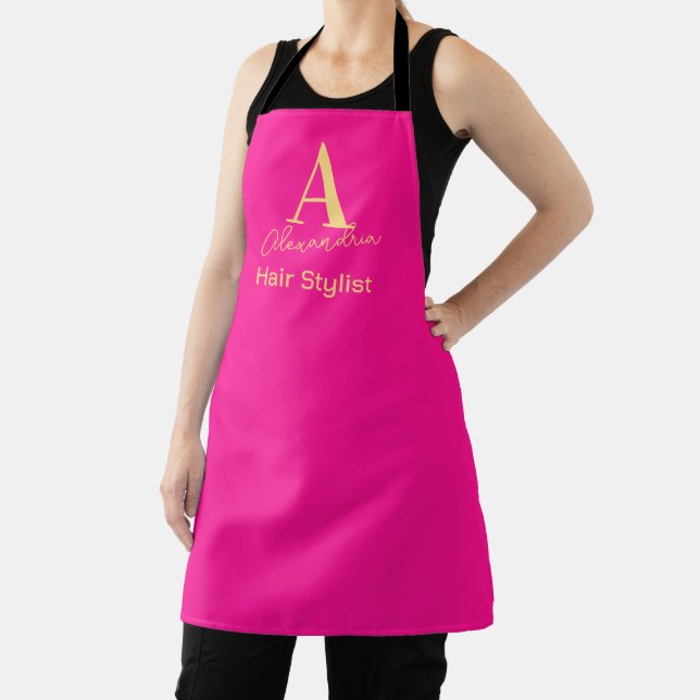 Simple Modern Monogram Hair Stylist Apron (Insitu)