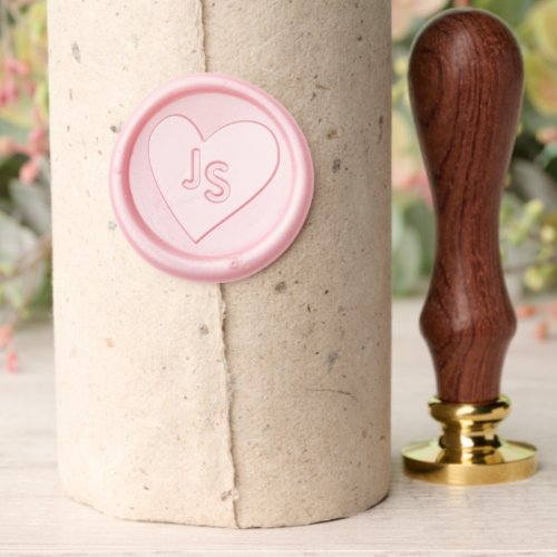 Simple Modern Monogram Heart Love Wedding Wax Seal Stamp