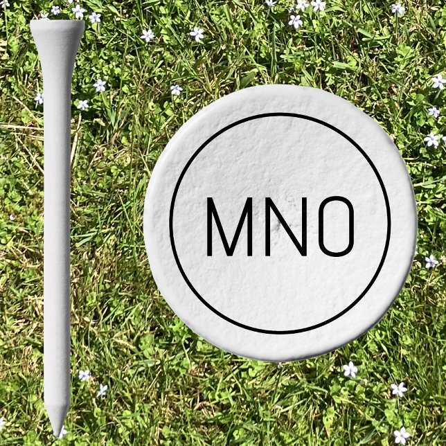 Simple Modern Monogram Initials Personalized Golf Tees (Simple modern three initial monogram personalized golf tee)