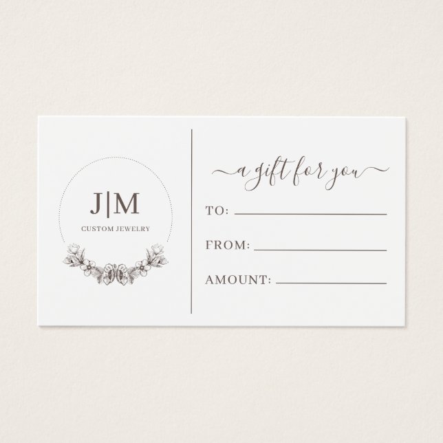 Simple Modern Monogram Jeweler (Front)