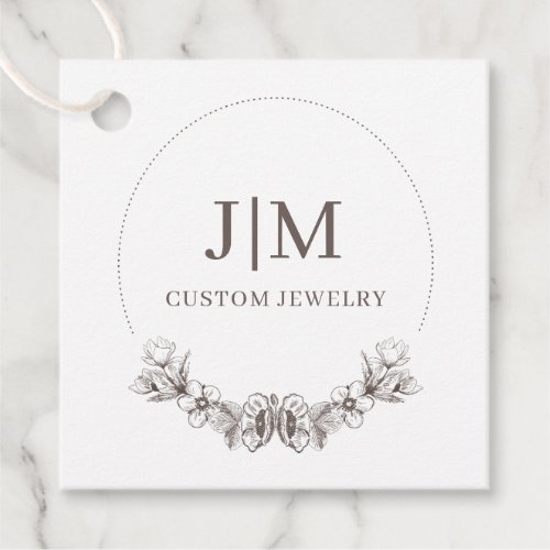 Simple Modern Monogram Jeweler Product Hang Tags