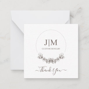Simple Modern Monogram Jeweler Product Label Note