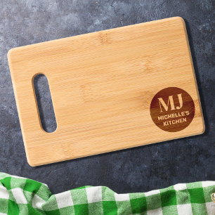Simple Modern Monogram Kitchen Charcuterie Engraved Cutting Board