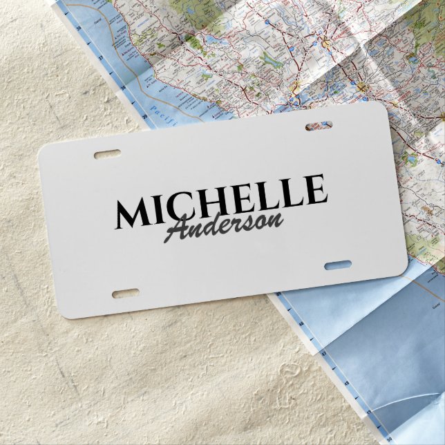 Simple Modern Monogram License Plate (In Situ)