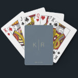 Simple & Modern Monogram Midnight Blue Poker Cards<br><div class="desc">This simple,  minimalistic,  and modern Bicycle playing cards features a midnight blue / navy blue background with a monogram of the bride and groom in faux gold modern letterings. You can find matching products at my store.</div>