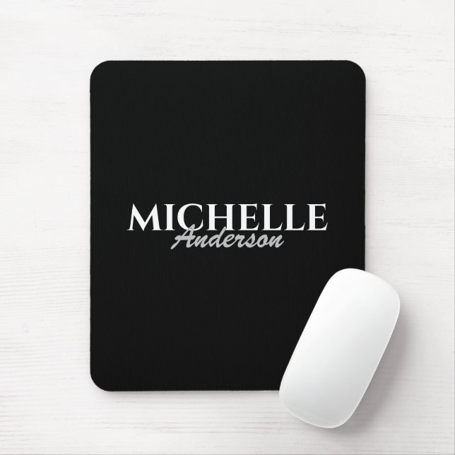 Simple Modern Monogram Mouse Pad (With Mouse)