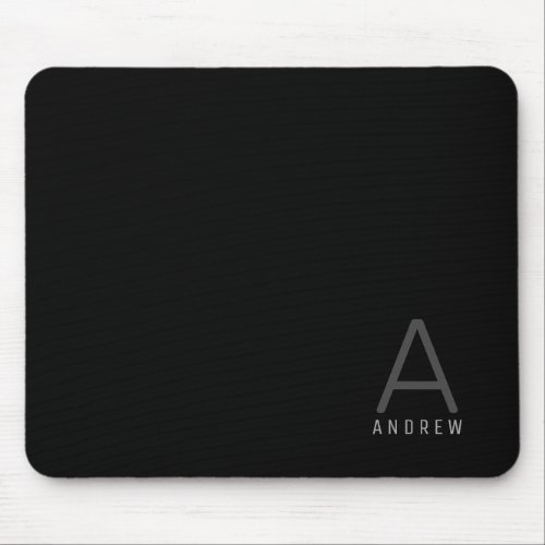 Simple Modern Monogram Name Mouse Pad