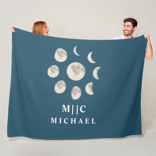 simple modern monogram personalized fleece blanket (In Situ)