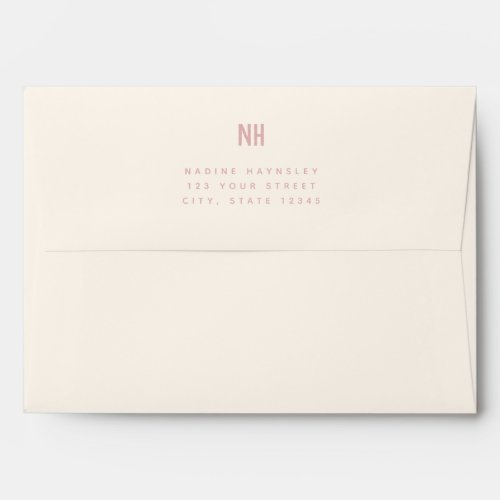 Simple Modern Monogram Preprinted Address Envelope