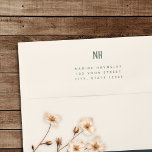 Simple Modern Monogram Preprinted Address Envelope<br><div class="desc">These beautiful simple custom preprinted return address envelopes feature your monogram and address in a stylish,  modern typography design. Perfect for your year-round personal stationery staple. This is the ivory and dusty green version.</div>