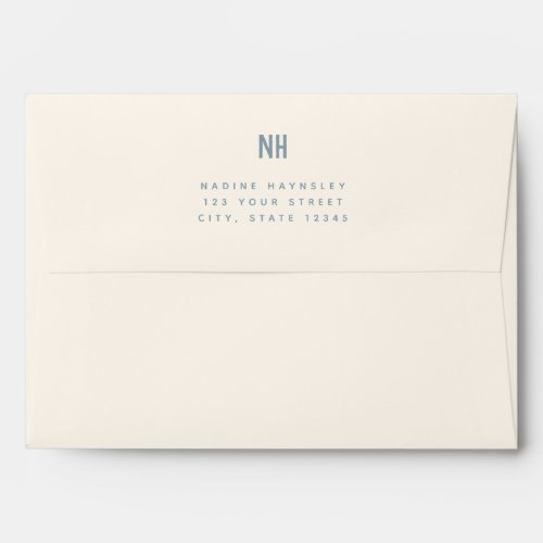 Simple Modern Monogram Preprinted Address Envelope