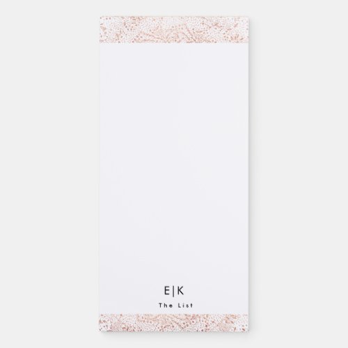 Simple Modern Monogram Snowflake Color Custom Magnetic Notepad