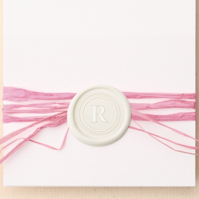 Simple Modern Monogram Wax Seal Sticker (Front)