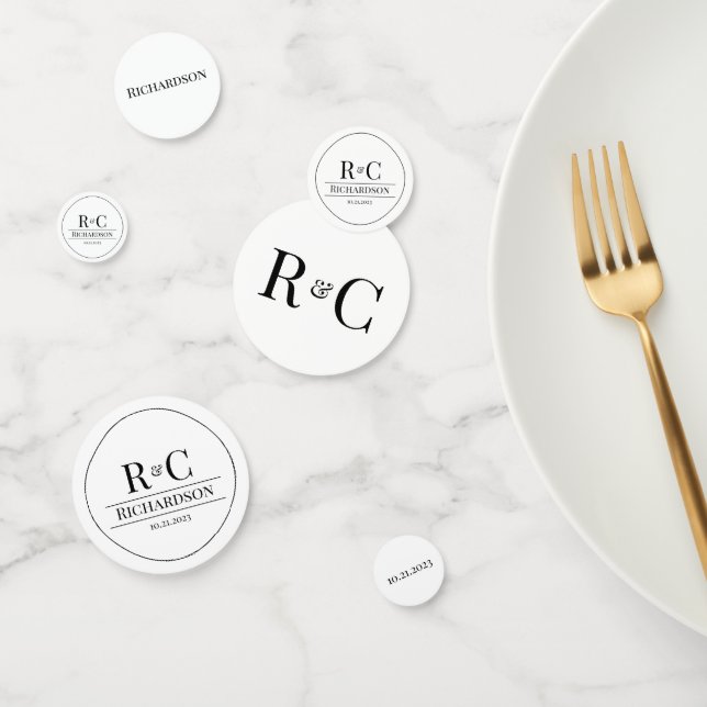 Simple Modern Monogram Wedding  Confetti (Group)