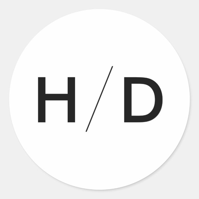 Simple Modern Monogram Wedding Invitation Sticker (Front)