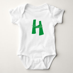 Simple Modern Monogrammed Boy Baby Bodysuit