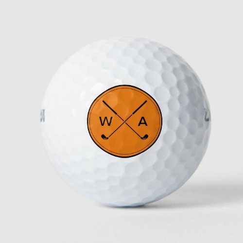 Simple Modern Monogrammed Golf Club Golf Balls