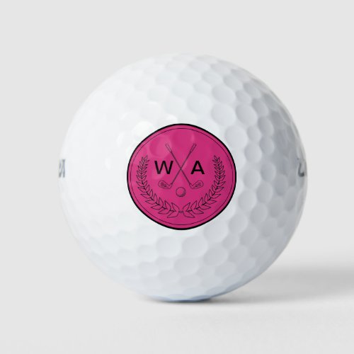 Simple Modern Monogrammed Golf Club Golf Balls