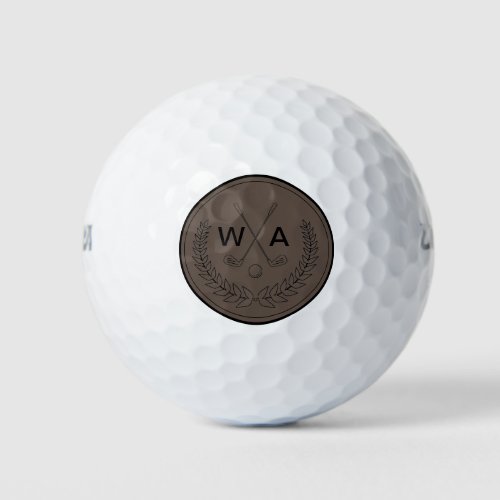 Simple Modern Monogrammed Golf Club Golf Balls