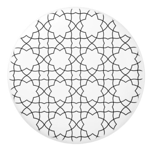 Simple Modern Moroccan Islamic geometric design Ceramic Knob