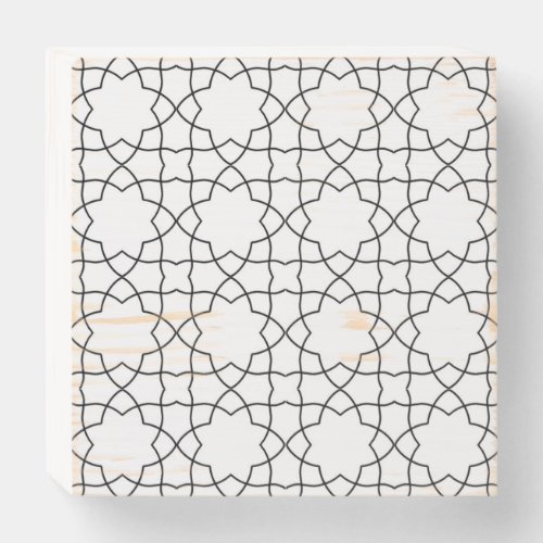 Simple Modern Moroccan Islamic geometric design Wooden Box Sign