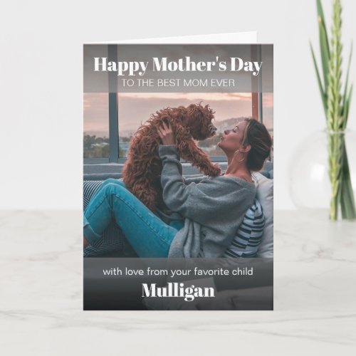 Simple Modern Mothers Day Custom Photo Card