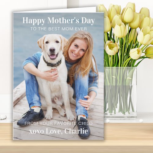 Simple Modern Mothers Day Custom Photo Holiday Card
