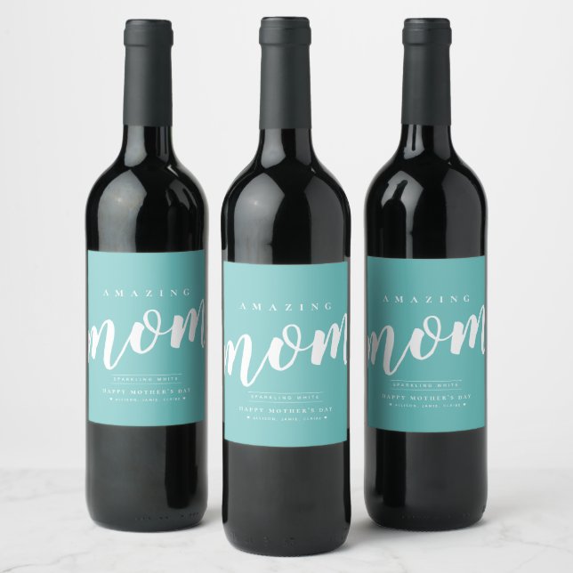Simple Modern Mother's Day Personalized Wine Label (Bottles)