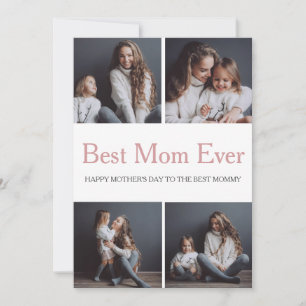 Simple Modern mothers Day photo family collage Holiday Card